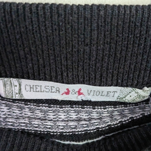 Chelsea & Violet Knit Mini Skirt, Black&White Pattern, Women's Large - Picture 3 of 4